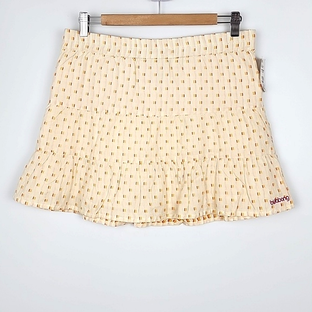 Billabong Women's A Line Tiered Patterned Print Cotton Skirt Lined Size Medium